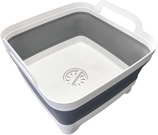 9L (2.4Gal) Dish Basin Collapsible with Drain Plug Carry Handles