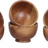 Set of 6 Acacia wood small bowls, 4 fl oz 3.25 * 2 inches